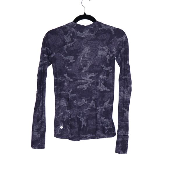 LULULEMON Runderful Long Sleeve Incognito Camo Heathered Black Active Women's 4 - Picture 2 of 8